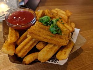 Cajun XL fries at Vegan Junk Food Bar - El Born in Barcelona