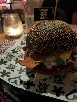 Royal smash burger at Vegan Junk Food Bar - El Born in Barcelona