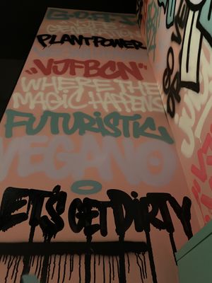 Decor at Vegan Junk Food Bar - El Born in Barcelona