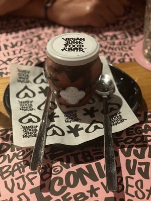 Pink Tiramisu  at Vegan Junk Food Bar - El Born in Barcelona