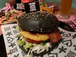 Royal Smash Burger at Vegan Junk Food Bar - El Born in Barcelona