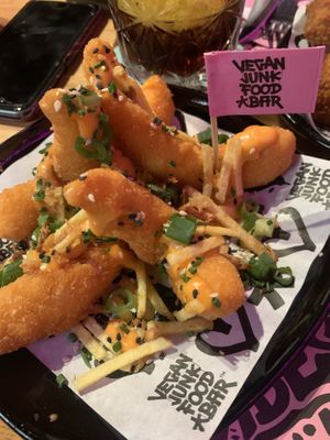 vegan shrimps  at Vegan Junk Food Bar - El Born in Barcelona