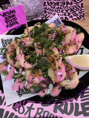 Fries Kalamariz Rings at Vegan Junk Food Bar - El Born in Barcelona