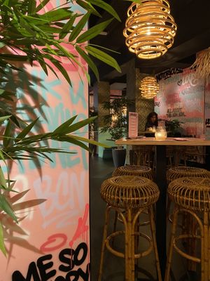 Fun decor at Vegan Junk Food Bar - El Born in Barcelona