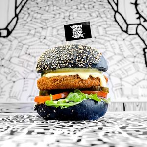 Kroquet Burger  at Vegan Junk Food Bar - El Born in Barcelona