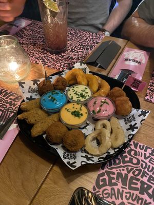 Sharing platter starter  at Vegan Junk Food Bar - El Born in Barcelona