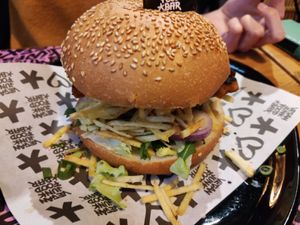 Ribs burger at Vegan Junk Food Bar - El Born in Barcelona