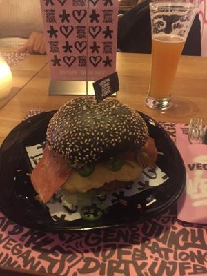 Royal Smash Burger at Vegan Junk Food Bar - El Born in Barcelona