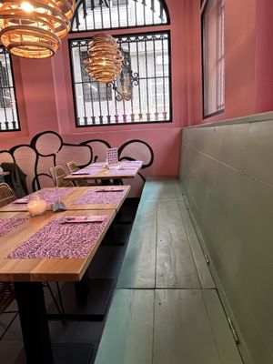 Seating area   at Vegan Junk Food Bar - El Born in Barcelona