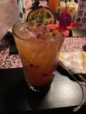 Passionfruit cocktail  at Vegan Junk Food Bar - El Born in Barcelona