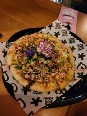 Pizza not like any I have tasted before at Vegan Junk Food Bar - El Born in Barcelona