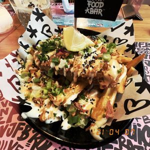 Fish and chips   at Vegan Junk Food Bar - El Born in Barcelona