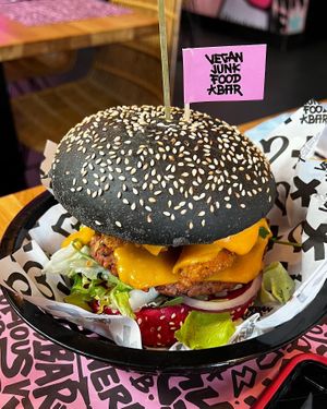 Sumo burger  at Vegan Junk Food Bar - El Born in Barcelona