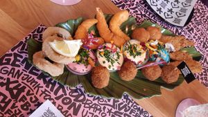 Starter platter at Vegan Junk Food Bar - El Born in Barcelona
