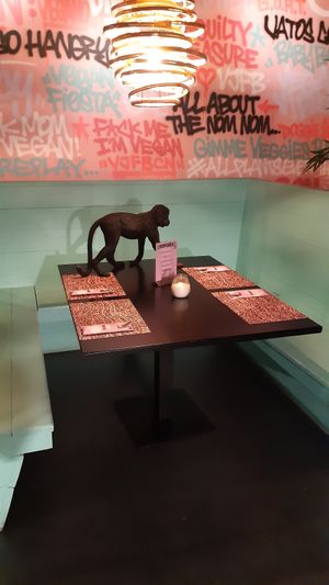 Table settings at Vegan Junk Food Bar - El Born in Barcelona