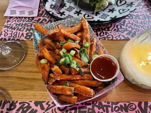 Sweet potato fries  at Vegan Junk Food Bar - El Born in Barcelona
