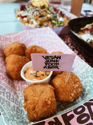 Vegan mac & cheese bites  at Vegan Junk Food Bar - El Born in Barcelona