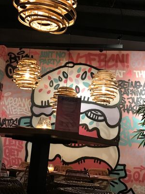 inside art  at Vegan Junk Food Bar - El Born in Barcelona