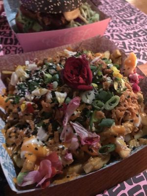 shawarma fries  at Vegan Junk Food Bar - El Born in Barcelona