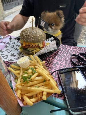 Burger n’ fries 😍  at Vegan Junk Food Bar - El Born in Barcelona