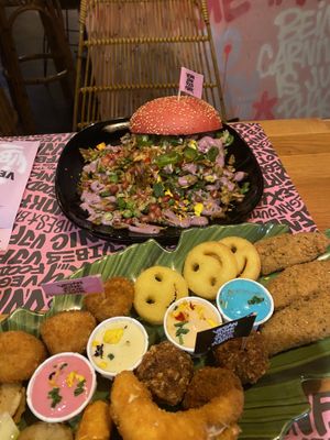 Shwarma burger   at Vegan Junk Food Bar - El Born in Barcelona