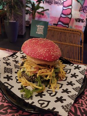 Cruelty Free burguer at Vegan Junk Food Bar - El Born in Barcelona