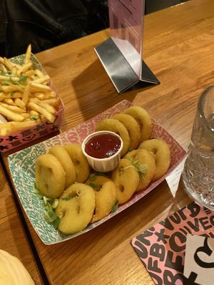 Smiley fries 😂  at Vegan Junk Food Bar - El Born in Barcelona