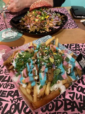 Rainbow fries 🍟   at Vegan Junk Food Bar - El Born in Barcelona
