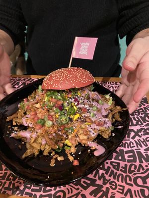 Hamburgesa 🍔  at Vegan Junk Food Bar - El Born in Barcelona