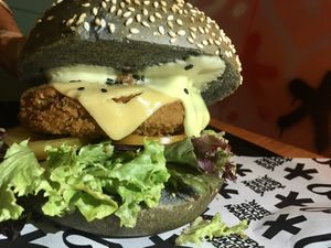 Mc Kroquette con extra de queso  at Vegan Junk Food Bar - El Born in Barcelona
