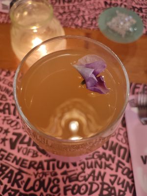 Pear sichuan pepper lemonade!! at Vegan Junk Food Bar - El Born in Barcelona