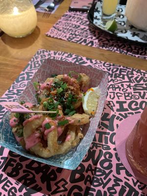 Calamari at Vegan Junk Food Bar - El Born in Barcelona