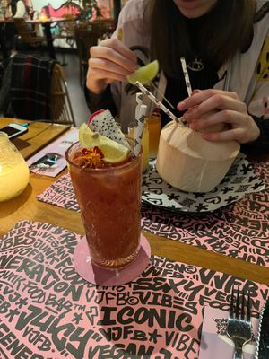 tequila and coconut cocktails at Vegan Junk Food Bar - El Born in Barcelona