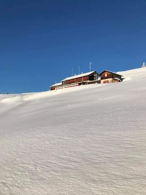 Winter outside at Brauneck-Gipfelhaus in Lenggries