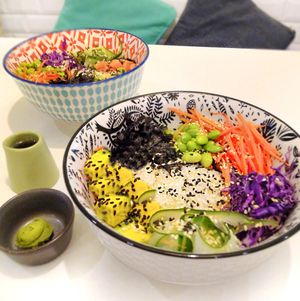 Japanese rice bowl at Dapur Deli in Sanur