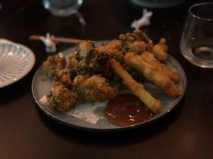 Vegan tempura broccoli  at MR. RYU in Balaclava