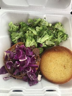 pulled jackfruit sandwich with broccoli  at The Cordial Cork in Richmond