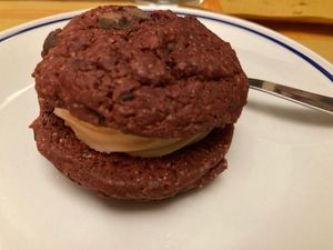 Red velvet sandwich  at Laboratorio - Food. Drink. Green Cosmetics in Jesi