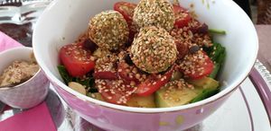 Salad with falafels at La Bohème in Saintes-maries-de-la-mer