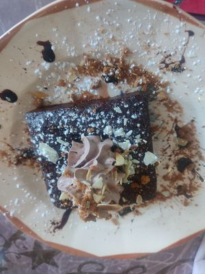Vegan brownie 😋 at La Bohème in Saintes-maries-de-la-mer