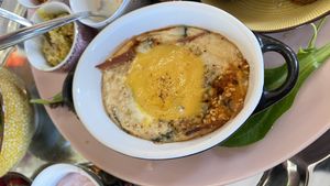 Faux cocotte avec faux bacon.  at La Bohème in Saintes-maries-de-la-mer