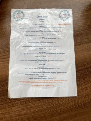 Breakfast menu at Ralphy's in Morecambe