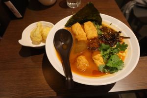 Tomato And Carrot Based Soup Noodles. at Soulmate Ramen 素味謀麵 in Hong Kong Island