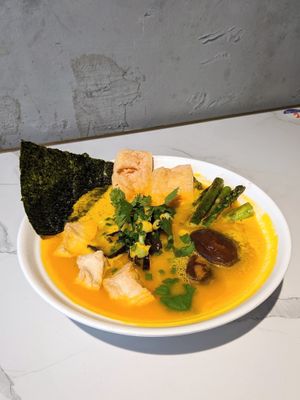 Pumpkin & Bell Pepper Soup Ramen 南瓜黃椒濃湯拉麵 at Soulmate Ramen 素味謀麵 in Hong Kong Island