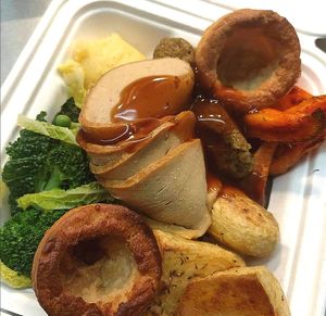 Turkey seitan Sunday lunch at Vegged in Chesterfield
