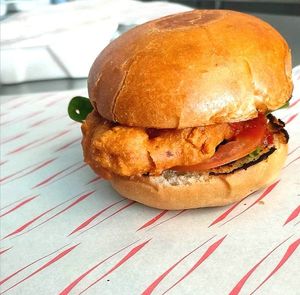 Hot n spicy burger at Vegged in Chesterfield