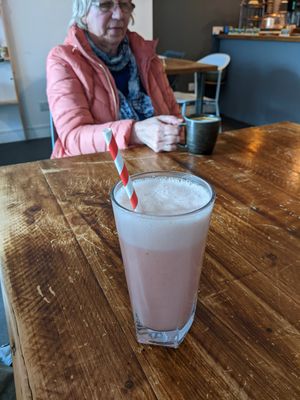 Strawberry mylkshake at Vegged in Chesterfield