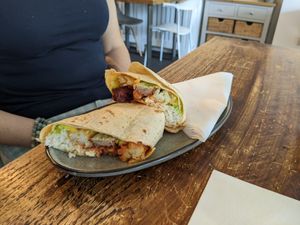Vegan and gluten free breakfast burrito at Vegged in Chesterfield