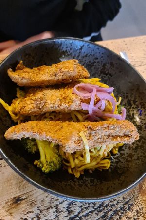 Katsu noodles at Vegged in Chesterfield