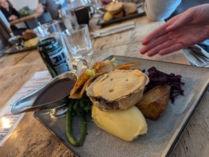 Vegan Sunday lunch with 'chicken' and mushroom pie at Vegged in Chesterfield